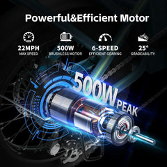 Axiniu YY02 Foldable Electric Bike 13AH Battery with 16"×3.0" Tire Black