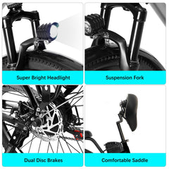 Axiniu 24 Inch Electric Bike for Adults, Step Through Ebike for Women, Peak 750W Motor 22MPH, 48V 20AH Removable Battery Up to 70 Miles, 7 Speed Dual Shock Absorber, City Cruiser Commuter Bicycle