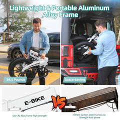 Axiniu 20" Folding Electric Bike丨850W Electric Bikes for Adults丨48V 13Ah Portable Battery丨48.5Lbs Lightweight Folding E-Bike丨60 Miles Range丨25mph Speed - Class 2 Fat TIre Ebike