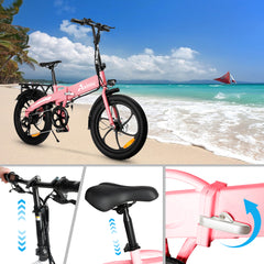 Axiniu 20" Folding Electric Bike丨850W Electric Bikes for Adults丨48V 13Ah Portable Battery丨48.5Lbs Lightweight Folding E-Bike丨60 Miles Range丨25mph Speed - Class 2 Fat TIre Ebike