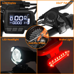 Axiniu YY02 Foldable Electric Bike 13AH Battery with 16"×3.0" Tire