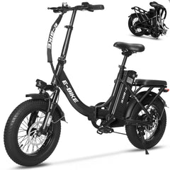 Axiniu YY02 Foldable Electric Bike 13AH Battery with 16"×3.0" Tire Black