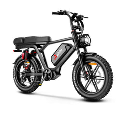 Axiniu Electric Bike for Adults, 52V 40Ah Battery Peak 2000W Motor 35MPH, 50-180 Miles, 20" Fat Tire Dirt Bicycle Dual Suspension All Terrain Motorcycle, Moped Style Ebike for Mountains Snow Sand Road