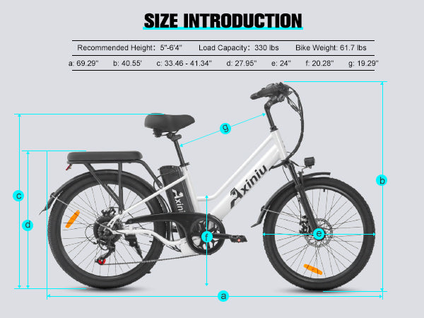 Axiniu 24 Inch Electric Bike for Adults, Step Through Ebike for Women, – Axiniu Bikes Axiniu 24 Inch Electric Bike for Adults, Step Through Ebike for Women, – Axiniu Bikes
