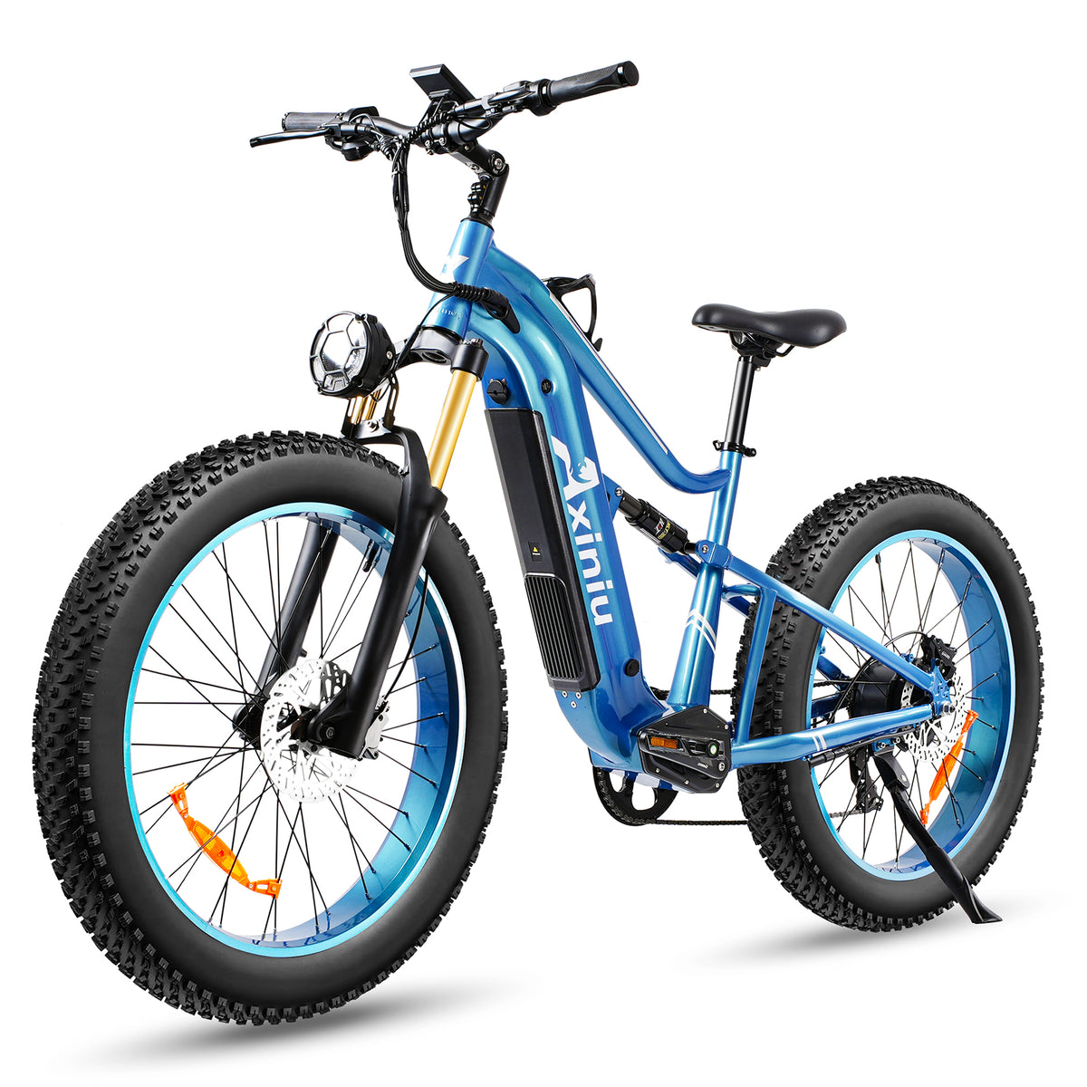 Axiniu Electric Bike for Adults, 1800W Motor 52V 30Ah Samsung Battery Electric Mountain Bicycles, 26" Fat Tire Full Suspension Beach Snow Off Road E Bike, 35MPH & 120 Miles Long Range Ebike