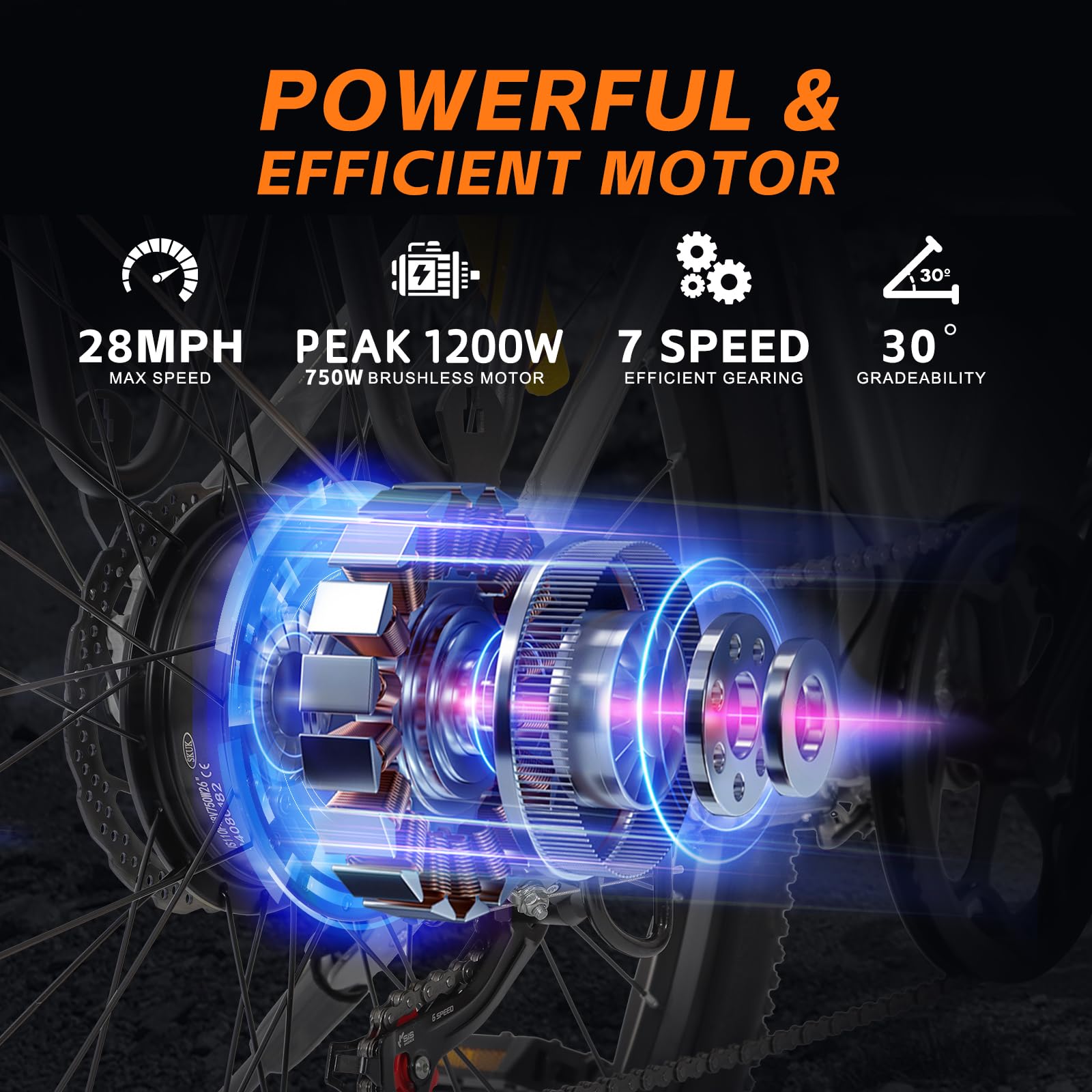 Axiniu Electric Bike for Adults Step Through Eectric Bike 26 inch w/ 750W Motor, 48V 19.2Ah Removable Battery Up to 100 Miles Electric Bicycles Long Range Ebike for Women