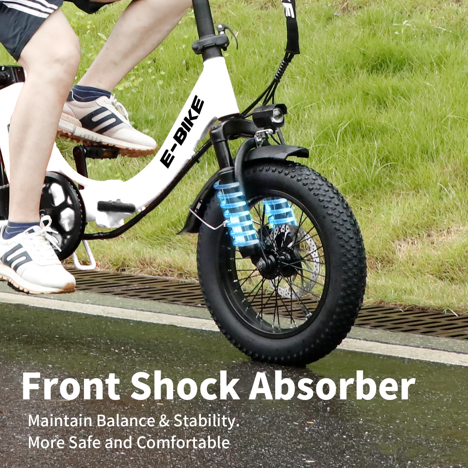 Axiniu YY02 Foldable Electric Bike 13AH Battery with 16"×3.0" Tire White