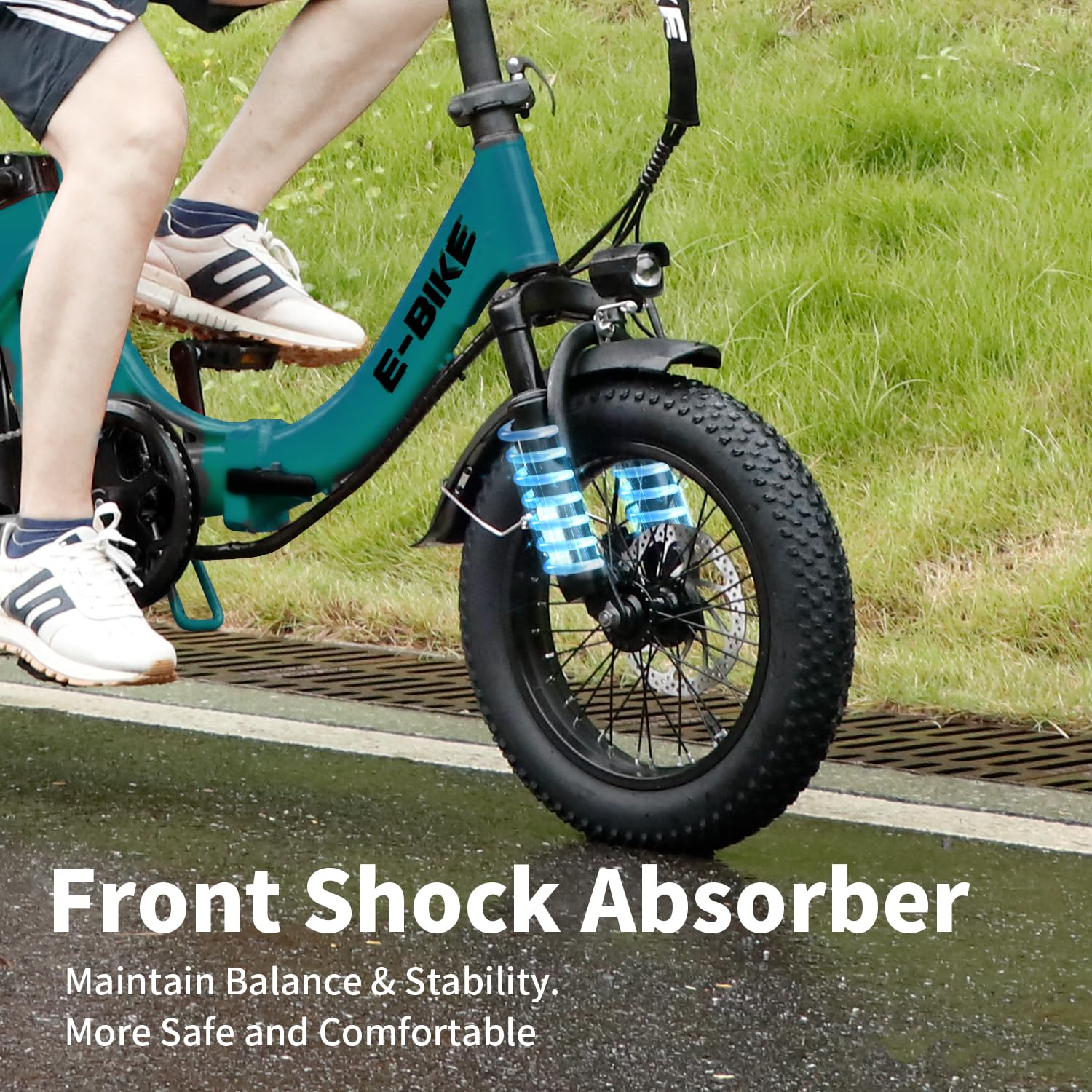 Axiniu YY02 Foldable Electric Bike 13AH Battery with 16"×3.0" Tire Blue