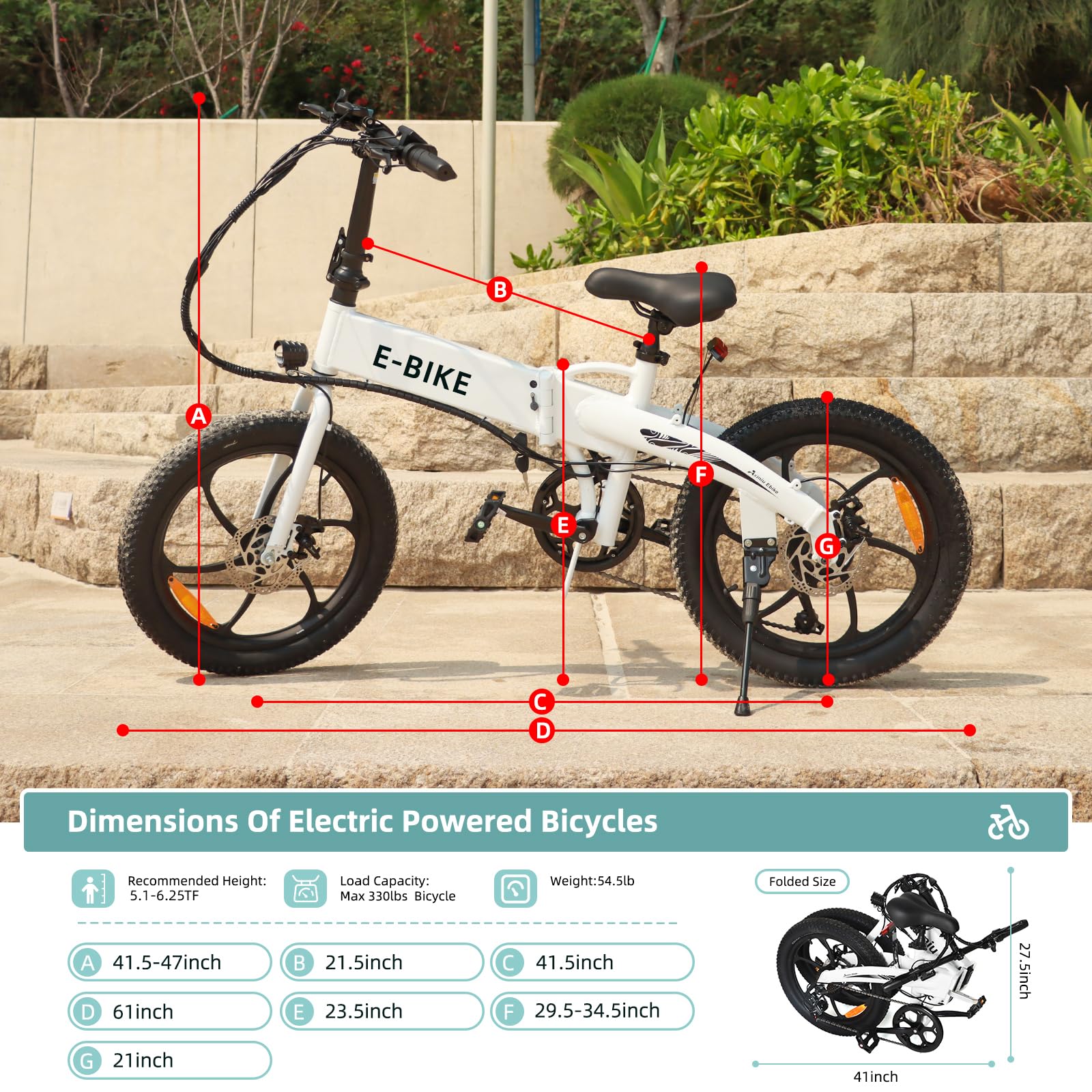 Axiniu 20" Folding Electric Bike丨850W Electric Bikes for Adults丨48V 13Ah Portable Battery丨48.5Lbs Lightweight Folding E-Bike丨60 Miles Range丨25mph Speed - Class 2 Fat TIre Ebike