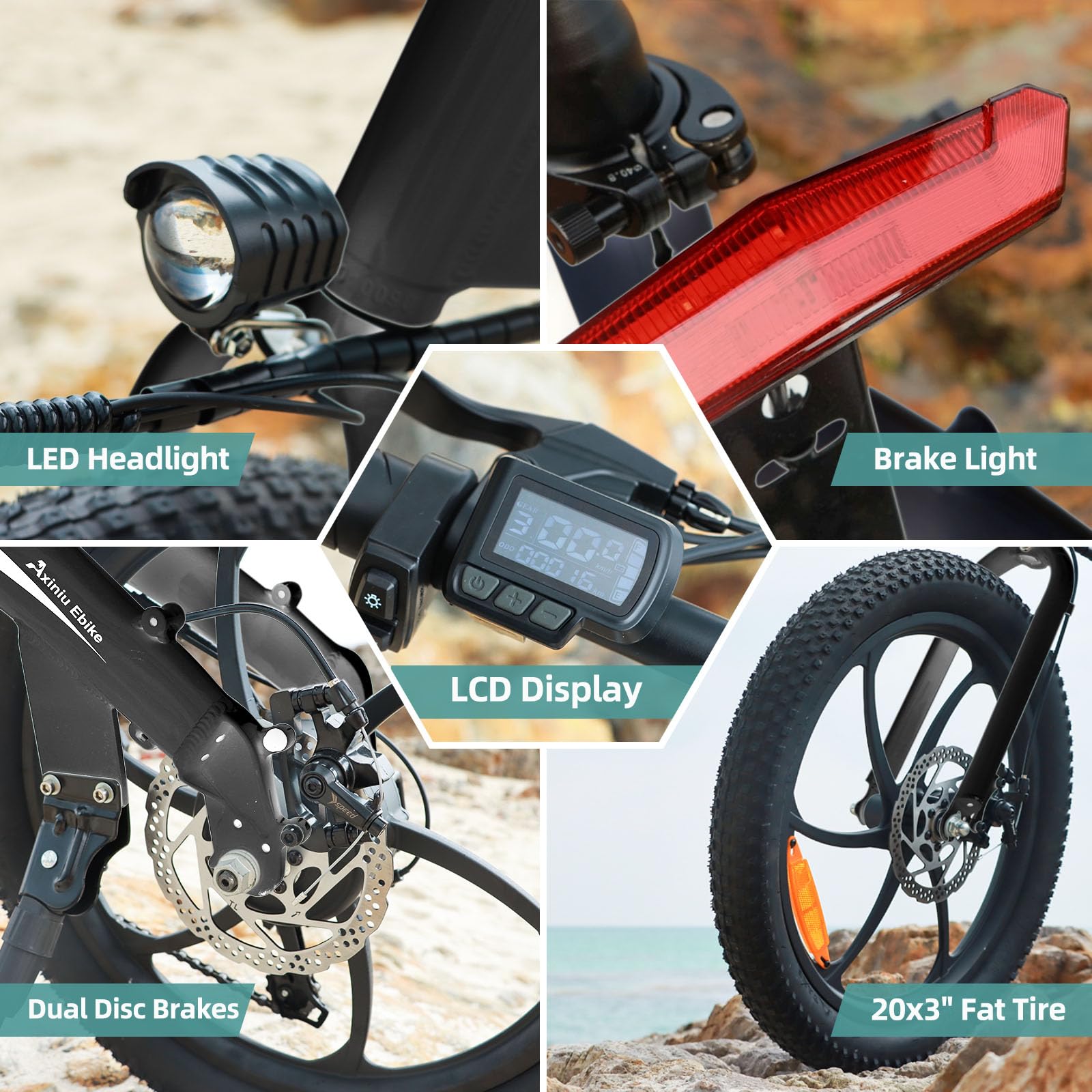 Axiniu 20" Folding Electric Bike丨850W Electric Bikes for Adults丨48V 13Ah Portable Battery丨48.5Lbs Lightweight Folding E-Bike丨60 Miles Range丨25mph Speed - Class 2 Fat TIre Ebike