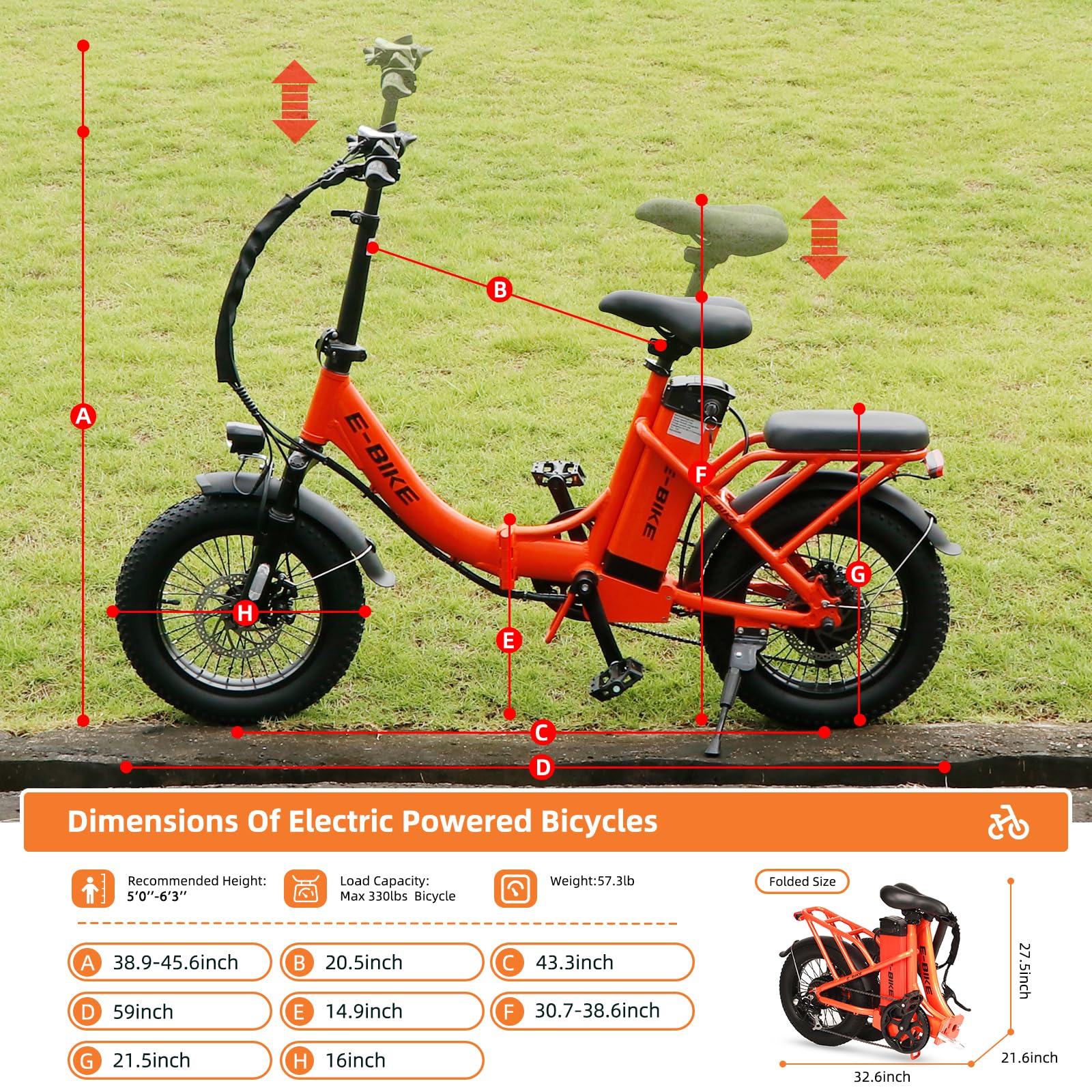 Axiniu YY02 Foldable Electric Bike 13AH Battery with 16"×3.0" Tire