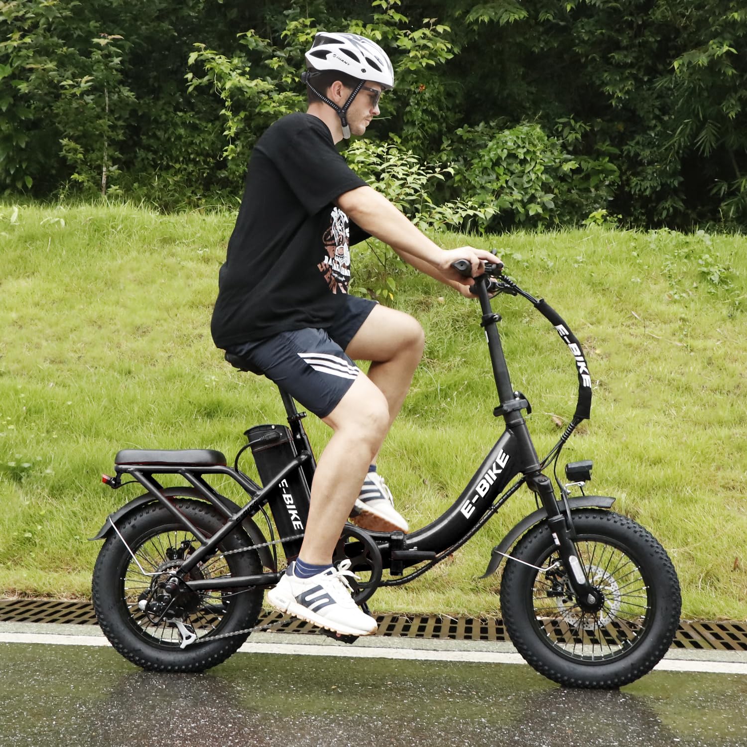 Axiniu YY02 Foldable Electric Bike 13AH Battery with 16"×3.0" Tire Black