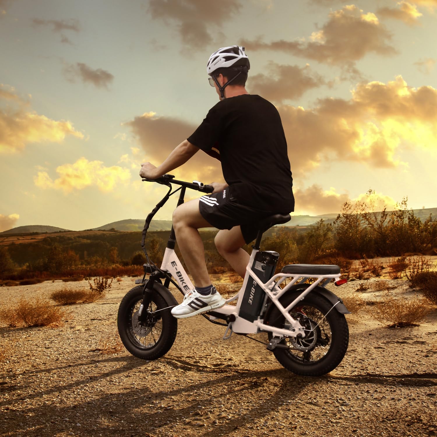 Axiniu YY02 Foldable Electric Bike 13AH Battery with 16"×3.0" Tire White